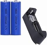 18650 Battery Charger with 2 Pack 3.7V 1200mAh Button Top Battery Ni-MH, Universal USB Battery Chargers for Flashlights, Headlamps,Doorbells,RC Cars,Outdoor Garden Lights,etc