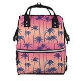 Fuzquwu Sunset Palm Tree (1) Print Diaper Bag Backpack,Travel Daypack For Mom Dad,Diaper Tote Backpack