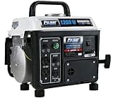 Pulsar 1,200W Carrying Handle, PG1202SA Gas-Powered Portable Generator, 1200W, Black/White