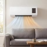 Portable Wall Air Conditioner Fan 2 in 1 Wall Mounted Heating System, Quiet AC Fan Heater Combo Unit for Living Room Bedroom, Smart Ductless Air Conditioner with Remote(White)