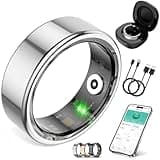 BohoJoc Smart Ring for Women Men,Fitness Tracker Ring with Heart Rate, Sleep Monitoring, Blood Oxygen, Step Counting for iOS and Android, No Subscription Fee, Waterproof(Silver, 9)