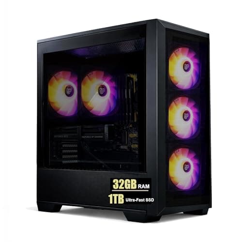 BYTE DEPOT Gamer Xtreme Gaming Desktop PC - Intel Core i5-14400F CPU, 64GB DDR RAM, 2TB PCIe SSD, NVIDIA GeForce RTX 5060 8GB GDDR7 (Intel Core i7 | RTX 3050, 32GB RAM | 1TB SSD)
