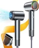 Hair Dryer, 160000 RPM Professional High-Speed Blow Dryer 500 Millions Negative Ionic Care Hair Dryer for Fast Drying, Low Noise Thermo-Control Hairdryer for Women, Travel with Diffuser & Nozzle