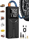 AIRSURE Tire Inflator Portable Air Compressor, High-Speed 150PSI Cordless Air Pump for Car Tires with Powerful Battery, Auto Shut-Off - Portable Tire Pump for Car, Bike, Motorcycle and Balls