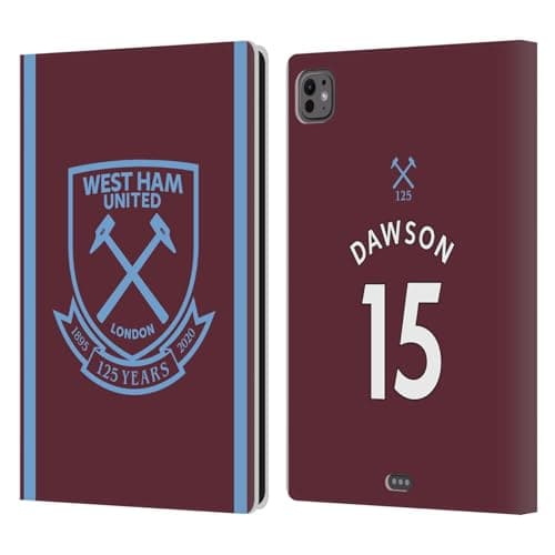 Head Case Designs Officially Licensed West Ham United FC Craig Dawson 2020/21 Players Home Kit Leather Wallet Case Compatible with Apple iPad Pro 11 M4/M5 2024/2025