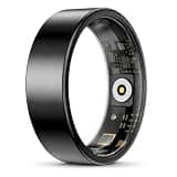 Stainless Steel Smart Ring Fitness Tracker with Heart Rate, Blood Oxygen, Sleep & Activity Tracking, 10ATM Water Resistant, 5–7 Day Battery, Camera Control, Black, Size #10 (19.9 mm)