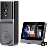 Video Doorbell with Monitor - Video Intercom System with 4.3 Inch 1080P HD Monitor 2.4G Module Connection, No APP and Subscription Fees, Two-Way Audio, Includes a Memory Card Night Vision, for Home