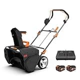 WORX 40V 20" Cordless Snow Blower, Electric Snow Thrower for 6-Car Driveway, Snow Removal with Brushless Motor, 2 × 4.0 Ah Batteries & Charger Included, WG471