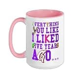 Purple Color Catch Up Purple Graphic Ceramic Mug, Pink/White, 15oz