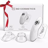 BD COSMETICS 3-in-1 Body Sculpting Machine, Red Light Microcurrent & Vacuum Massage Beauty Device, Helps Smooth Appearance of Stretch Marks & Cellulite, Jawline Sculpting Tool for Face & Body, White