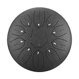 Steel Tongue Drum, 10 Inch 11 Notes Steel Tongue Drum Tank Drum Key D Handpan with Carry Bag(BET300 with clamp)
