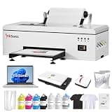 INKSONIC R1390 DTF Printer A3, 13" Width DTF Transfer Printer Bundle with Heat Press, Custom T-Shirt Printing Machine, Multi-Material Compatible, Direct to Film, White Ink Circulation System, 1390