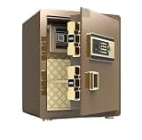fireproof safe Home Safe Box Security Safe with Removable Shelves and Inner Cabinets Alarm System, for Storing Jewellery(Brown)