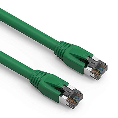 Cable Central LLC Green Cat 8 Ethernet Cable 1 Ft (50 Pack) 40 Gbps High Speed S/FTP Cat 8 Internet Cable for Router, Modem - Professional Series Network Cord with 2000mhz - 1 Feet Ethernet Cable