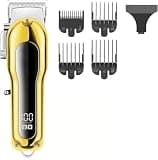 RASRGTRQ Men's Professional Hair Clipper Digital Display Screen(Gold)