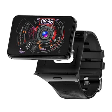 ciciglow 4G Smartwatch, 6GB RAM 128GB ROM 2.88in HD Display Dual Cameras Watch WiFi Smartwatch Small SIM, Standalone Call, Hands Free (Black)
