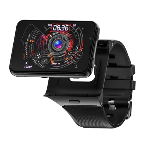 ciciglow 4G Smartwatch, 6GB RAM 128GB ROM 2.88in HD Display Dual Cameras Watch WiFi Smartwatch Small SIM, Standalone Call, Hands Free (Black)