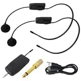 Teemuday Improved Dual Wireless Microphone with Receiver - 160ft Transmission, Rechargeable, for PA System & for Karaoke Speaker