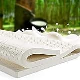 Rollable Floor Mattress Frame Bedding Sleeping Pad Base Breathable Bed Plate for Bedroom Folding,Premium 100% Natural Latex Mattress Topper, King Size 76"x80"x3", Medium Firm, Eco-Friendly C