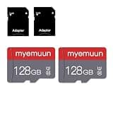 2 Pack 128 GB Micro Memory Card with Adapter, TF Memory Card Class 10, Mini Memory Card for Smartphone/Tablet/Camera/Personal Computer (128GB*2-U1)