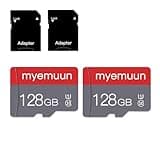 2 Pack 128 GB Micro Memory Card with Adapter, TF Memory Card Class 10, Mini Memory Card for Smartphone/Tablet/Camera/Personal Computer (128GB*2-U1)