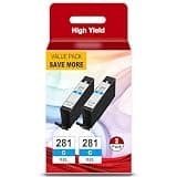 281XXL Cyan Ink Cartridges Replacement for Canon 281 CLI-281 CLI 281 Cyan Ink Tank Compatible with Canon Printer Pixma TR8520 TS9120 TS8120 TS6320 TR8622 TS702a TR8620a TS6220 TS8320 TS6220 (2 Pack)