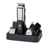 DAXXIN Hair Clippers, 6 in 1 Hair Beard Trimmer Facial Body Groomer Clipper Electric Shaver Nose Wet Dry Mustache for Men