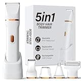KINGTEE 5-in-1 Electric Bikini Trimmer for Women β IPX7 Waterproof Shaver, Cordless Body & Facial Razors for Women, Ceramic Blades, USB-C Rechargeable, Painless Hair Removal Kit (White)