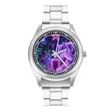 FodPand Analog Men Stainless Steel Band Watch Big Face Silver Wristwatch