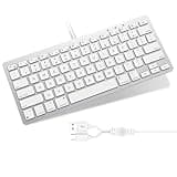 Emetok Wired Keyboard for Mac Users, No Need Charging, with USB-C & USB-A, 78-Key Compact Keyboard with Scissor-Key for MacBook Neo/Pro/Air 13-16”, Mac mini/Pro, iMac, MacOS 11.3+, Silver