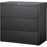 42in. HL10000 Lateral File Cabinet - Black - Assembled - Heavy Duty Steel