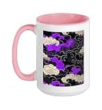 Purple Above The Clouds Purple Color Graphic Ceramic Mug, Pink/White, 15oz