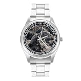 FodPand Analog Men Stainless Steel Band Watch Big Face Silver Wristwatch