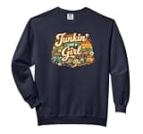 Junkin' Like a Girl Vintage Retro Thrift Lover Comfort Colors Adult Sweatshirt