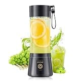 Cordless Portable Blender for Smoothies & Shakes - Personal Size Blender Lightweight & Rechargeable, 380Ml BAP Free Juice Cup with 6 Blades, Freshly Squeezed for Sports/Picnic
