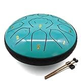 Rain Drum for Outside Garden, MIUYA 6 Inch 11 Notes Steel Tongue Drum for Adults, Beginner Percussion Instrument for Meditation Yoga, Macaron Mint