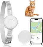 Cat Tracker with Cat Tracker Collar, Mini GPS Tracker, Pet Trackers, No Subscription, Anti-Lost Trackers, Finder Tag for Vehicles, Pets, Kids, White