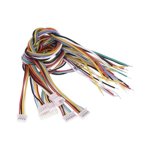 AICNRUT 10PCS 1.25mm Male Female Silicone Wire Soft High Temperature Resistance 2-6pin Air Docking Terminal Connetor 26AWG(Male,30CM,3P)