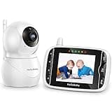 HelloBaby Monitor with Camera and Audio, IPS Screen LCD Display Video Baby Monitor No WiFi Infrared Night Vision, Temprature Screen Lullaby, Two Way Audio and VOX Mode (HB66pro)