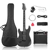 Ktaxon 39 Inch Left-Handed Electric Guitar Kit with 20W AMP Matte Black