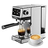 SECPOEDR 20Bar Espresso Machine with Milk Frother Cold Brew,Touchscreen Expresso Coffee Machine for Home,Compact Espresso Machines Small Kitchens,Cappuccino Latte Machine,45oz Water Tank,Black