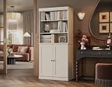 Palace Imports Solid Wood 6-Shelf Bookcase, Shaker Doors, Adjustable Shelves, Beige, 32" Wide, 71.5" Tall