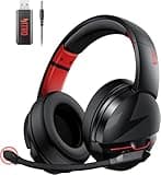 acer Wireless Gaming Headset, PS5 Headset with 2.4GHz for Ps5, Ps4, PC, Switch, Bluetooth 5.3 + 100Hrs Gaming Headphones with Noise Canceling Mic for Laptop, Mobile, Mac, 50mm Drivers (Red)