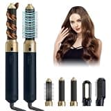 Unipampa 5 in 1 Hair Dryer Brush & Air Styler, Hot Air Brush Set with Wrap Air Curler, Multi Hot Air Styler, Negative Ionic Blow Dryer Brush for Drying, Curling, Straightening, Volumizing, Smoothing