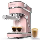 Laekerrt Professional Espresso Machine 20 Bar, Espresso Maker with Milk Frother Steam Wand, Stainless Steel Home Coffee Machines for Cappuccino and Latte, Gift for Women Wife Daughter or Mom, Pink