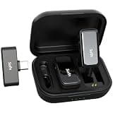 Sofn Wireless Lavalier Microphone for iPhone Android,Mini Mic with Charging Case