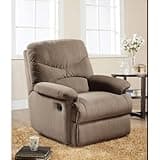 Light Brown Recliner with Pillow Top Armrest