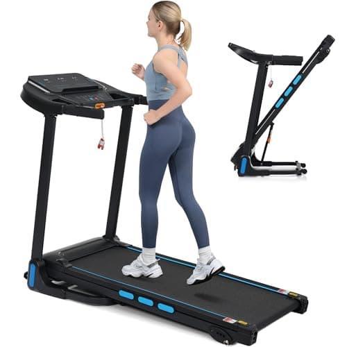 Treadmills for Home, 3.5HP Portable Foldable Incline Treadmill with Armrest, 10MPH 350Lbs Weight Capacity Electric Walking Pad with Bluetooth Speaker, Type C & USB Charge, Hydraulic Auto Fold,A-1
