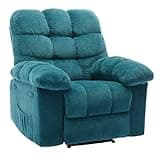 21.2'' Manual Recliner Chair,Ergonomic Overstuffed Breathable Fabric Reclining Chair with Side Pockets,Q235 Steel Frame Lazy Boy Recliner Single Sofa for Living Room Bedroom