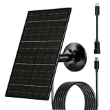 FUTUREZEN 6W Solar Panel for Security Camera Outdoor, 5V USB/USB-C Solar Charger Compatible with Rechargeable Battery Cameras, IP66 Waterproof, 360° Adjustable Mount, 9.8ft Cable (1 Pack, Black)